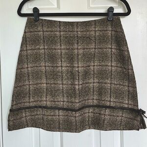 Vintage Plaid mini with faux leather trim